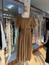 Ladies Casual Square Neckline Belted Maxi Dress